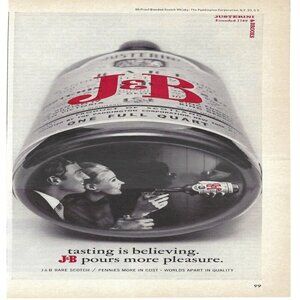 1967 J&B Justerini & Brooks Rare Scotch 86 Proof Vintage Magazine Print Ad